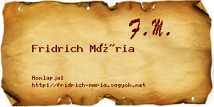 Fridrich Mária névjegykártya
