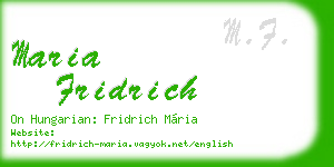maria fridrich business card